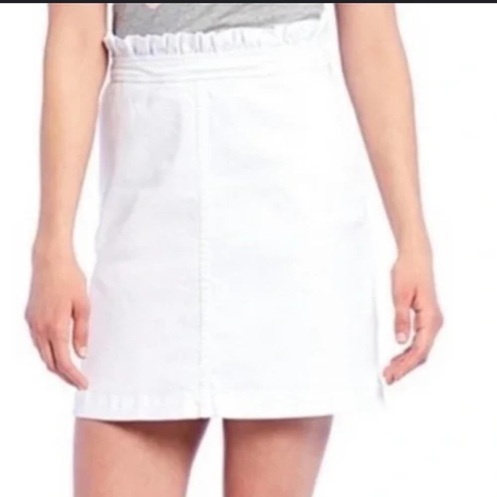 NWT! Draper James White Ruffle Waist Denim Skirt 12